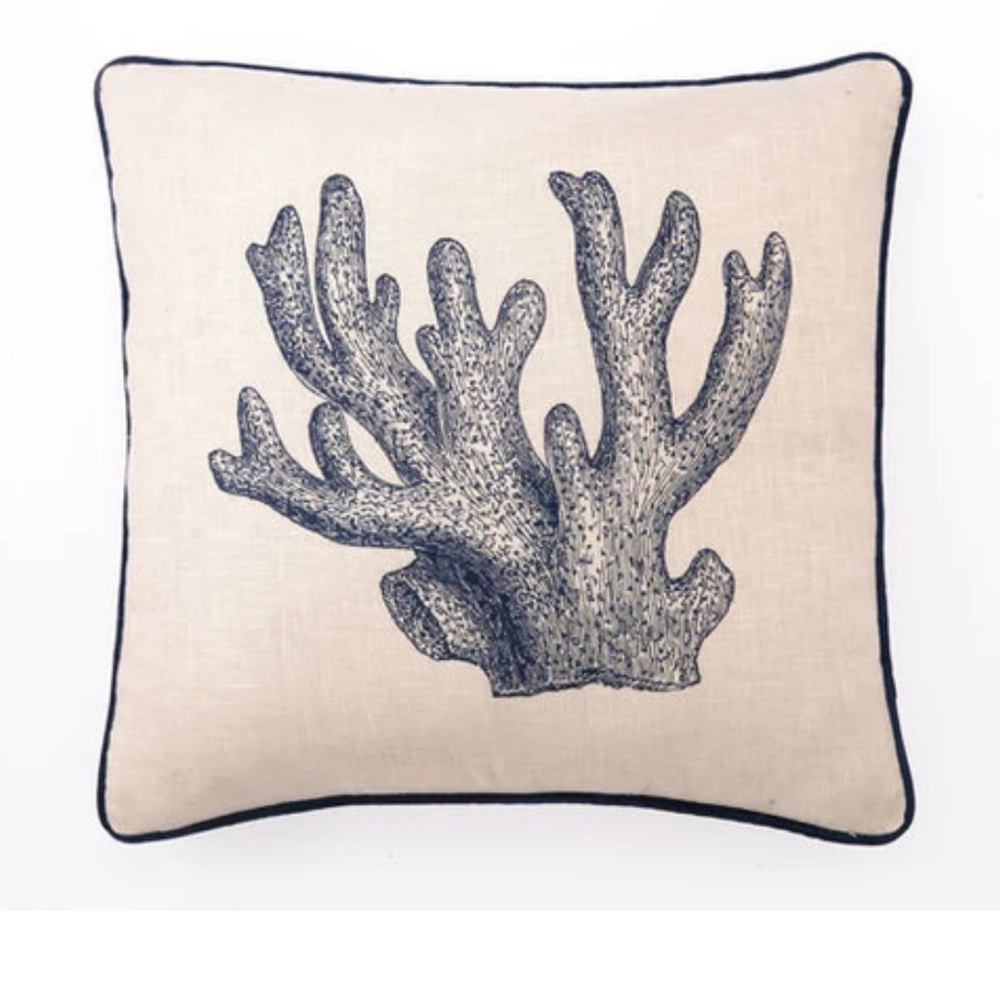 Staghorn Coral linen Pillow case